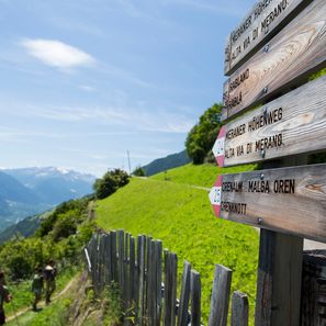 Wanderer bei der Umrundung des Meraner Höhenweges