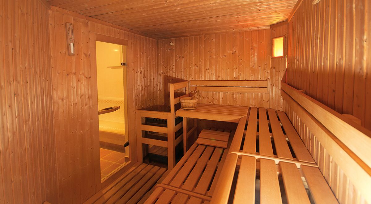 Finnische Sauna im Wellnessbereich des Wellnesshotel Kiendl in Schenna bei Meran